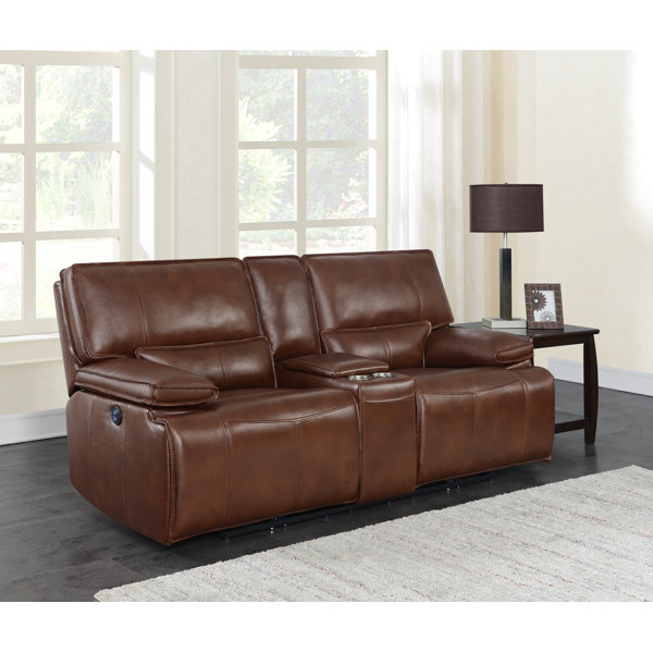 Ebern Designs Amling 84'' Leather Sofa Wayfair